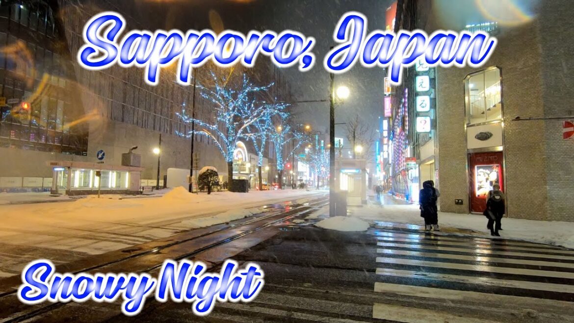 Walking in Hokkaido, Japan. Walk to Susukino from Odori at Snowy Night in Sapporo. ORANGE ua Walking in Hokkaido, Japan. Walk to Susukino from Odori at Snowy Night in Sapporo. ORANGE ua