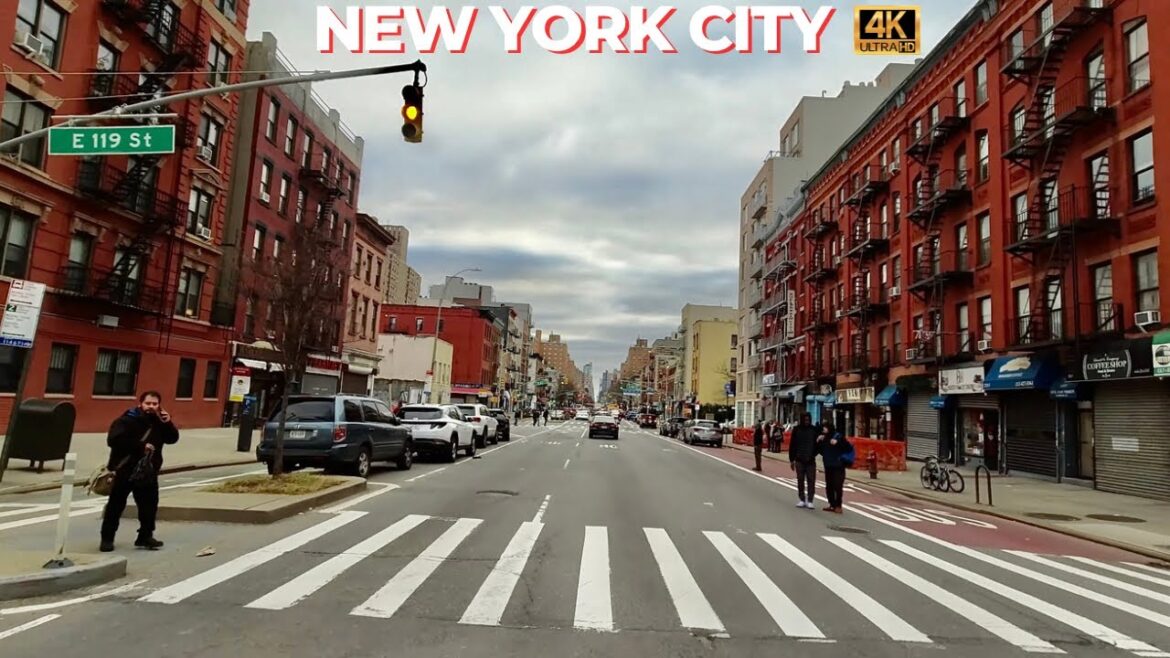 Driving Manhattan NYC - 2nd Ave Harlem and Upper East Side 4K