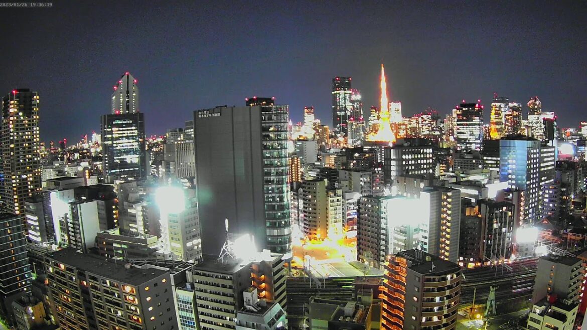 【東京タワー&鉄道ライブカメラ】東京 夜景 港区 六本木 Tokyo Tower & Railway Livecam | Live Camera | Japan |H.View Camera
