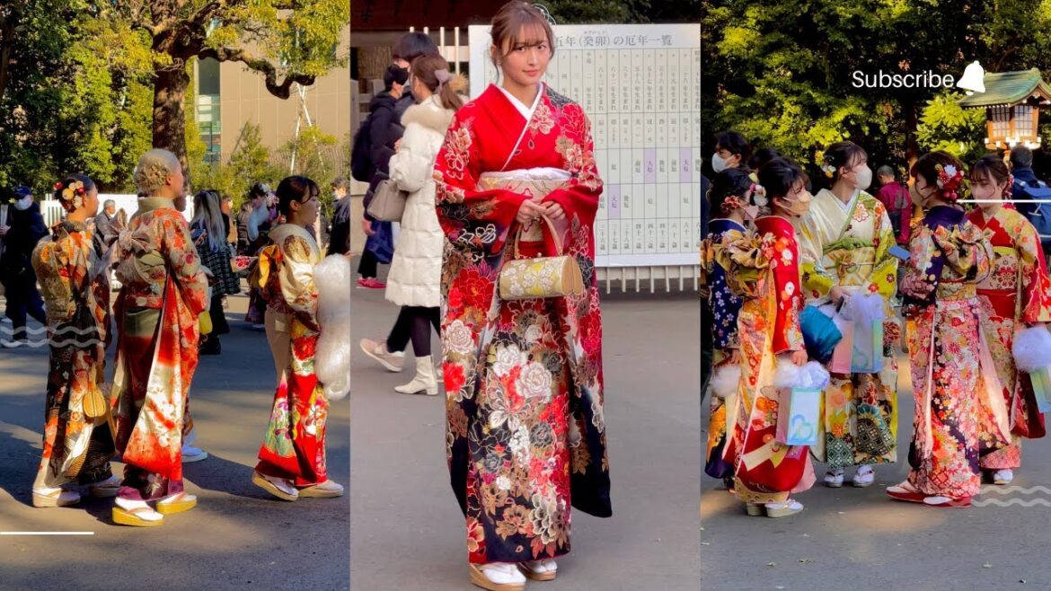 4k hdr japan walk| January 9, 2023 coming-of-age ceremony, Beautiful Japanese girls wearing kimonos