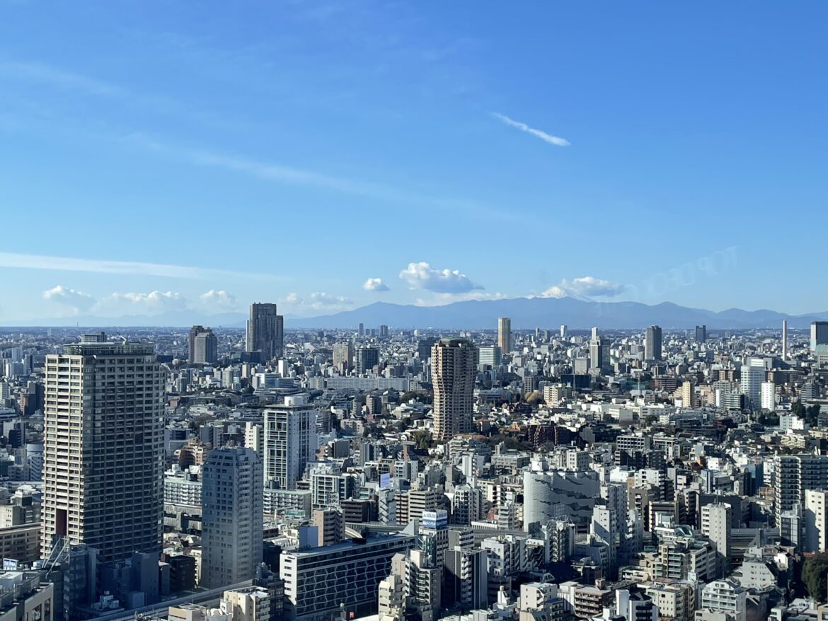 View facing Mount Fuji from Tokyo Tower