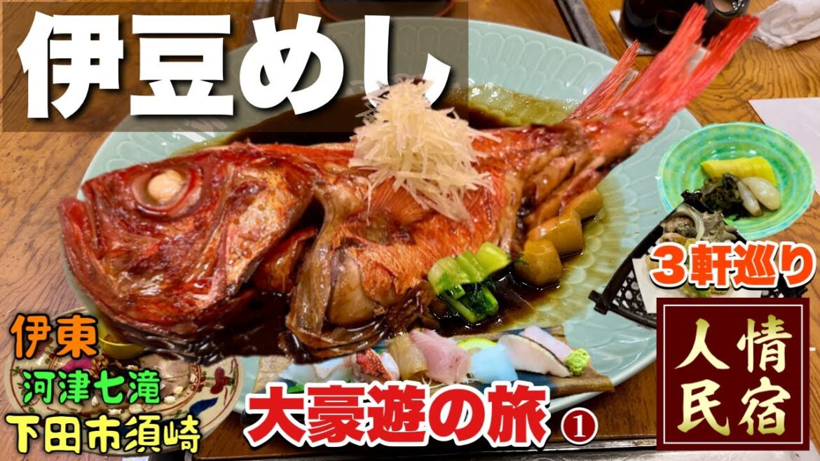 初の両親と伊豆旅行！感動の金目鯛丸ごと刺し盛り付き激安温泉宿【飯テロ】民宿小はじ/河津七滝/下田/Travel Japan Izu Shizuoka
