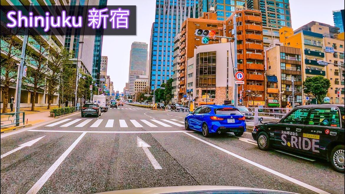 [Driving in Japan] Shinjuku Rush Hour: A High-Speed Journey - Relaxing Drive