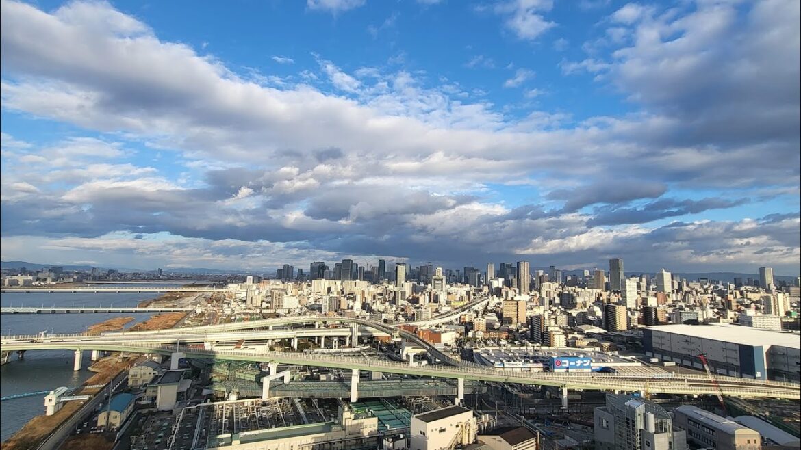【 LIVE1440p   】大阪の景色  天気　晴れ　2023/1/29　 ライブカメラ配信 ＠osaka japan　#キタ　#淀川河川敷　#梅田のビル群　#寒波