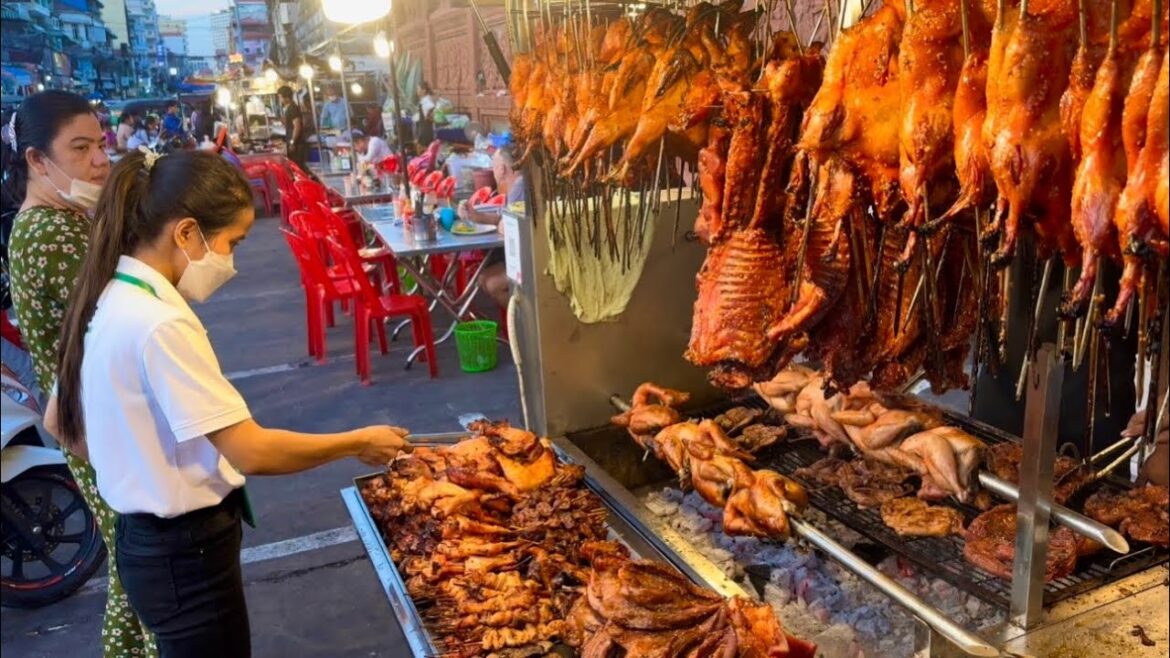Popular Cambodian street food tour | Tasty Roasted Duck, Chicken Grilled Pork in Phnom Penh Popular Cambodian street food tour | Tasty Roasted Duck, Chicken Grilled Pork in Phnom Penh
