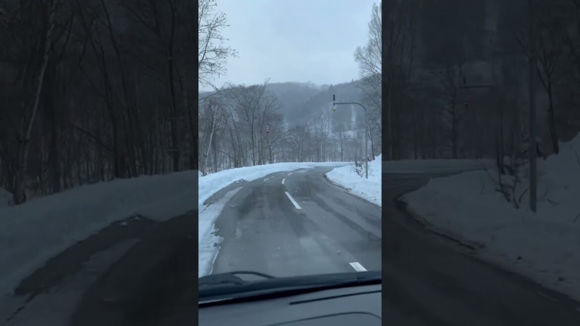 Snow driving skidding in Hokkaido 雪地駕駛容易打滑 #北海道
