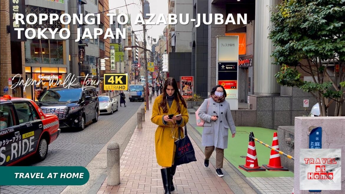 4k hdr japan walk | Walk in Tokyo japan from Roppongi to Azabu-Juban | Japan Travel Guide