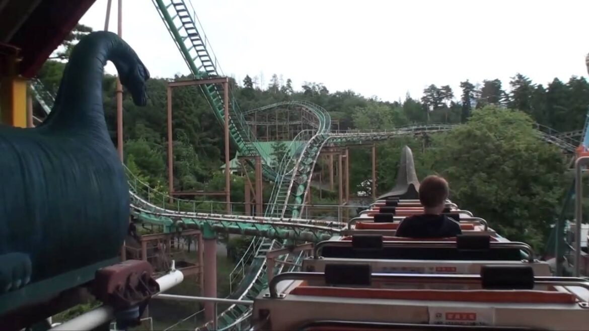 Dinosaur Roller Coaster Onride POV Suntopia World Japan Jet Coaster Dinosaur Roller Coaster Onride POV Suntopia World Japan Jet Coaster