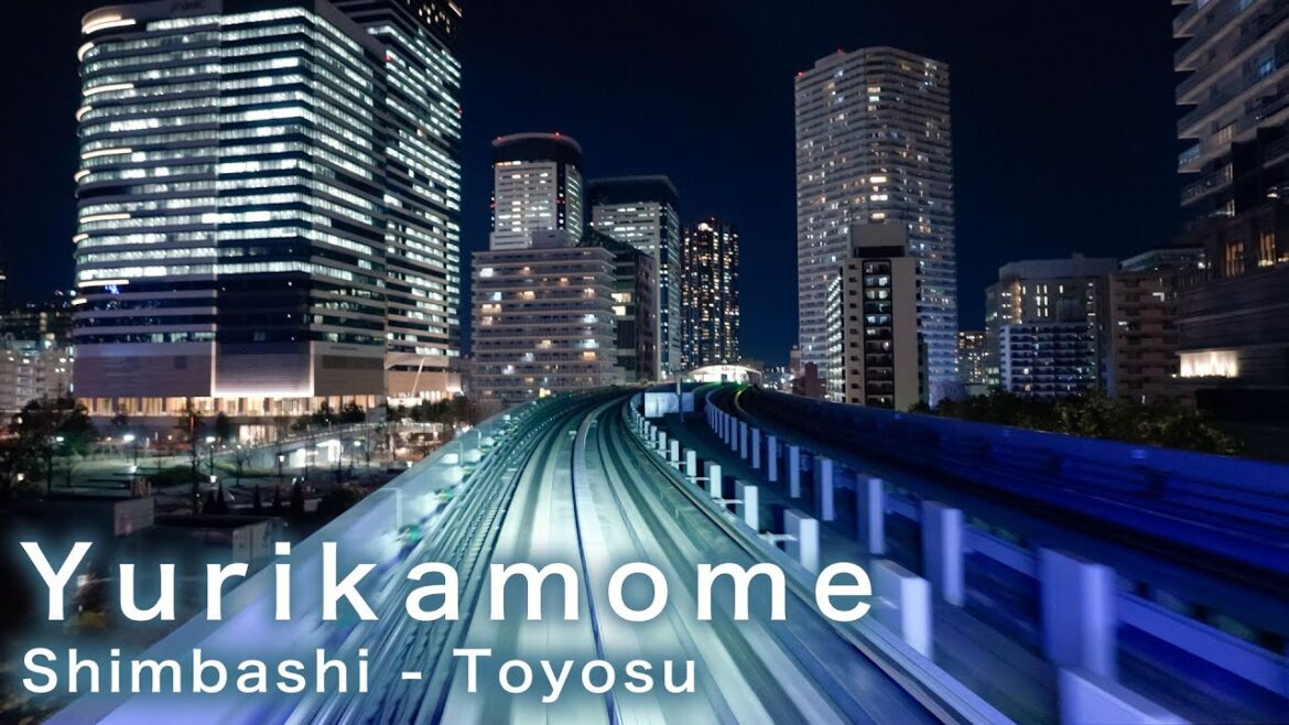 4K【ゆりかもめ】前面展望 新橋～豊洲 夜景 Yurikamome Line Front View From Shimbashi to Toyosu | Tokyo | Night View