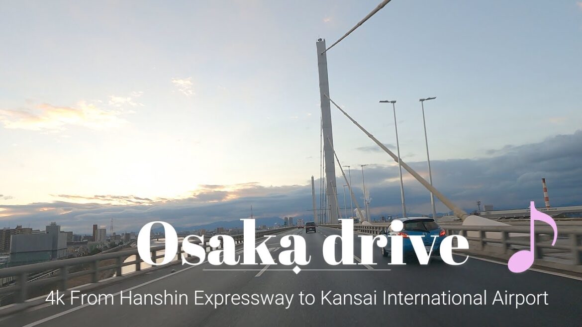 Driving Japan 4K Osaka City Highway Hanshin Expressway No  4 Wangan Route 2023 01 28 Friday Starts a