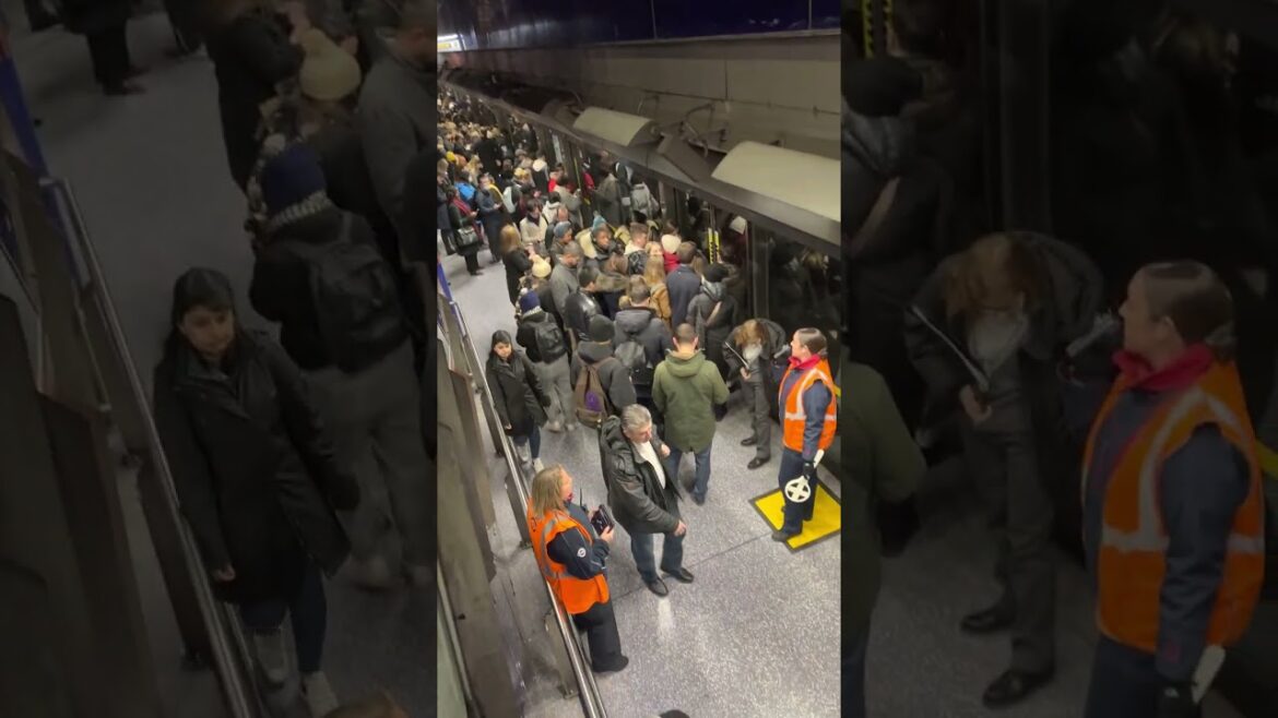 Crowded London Underground Metro Train during Rush Hour🚇 #shorts #crowded #londonunderground