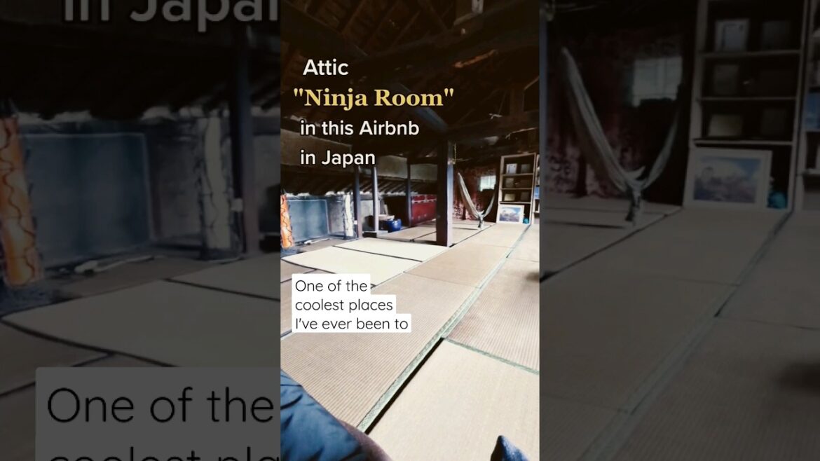 Attic "Ninja Room" at this Airbnb in Tame Japan, Fukuoka prefecture. Travel Vlog