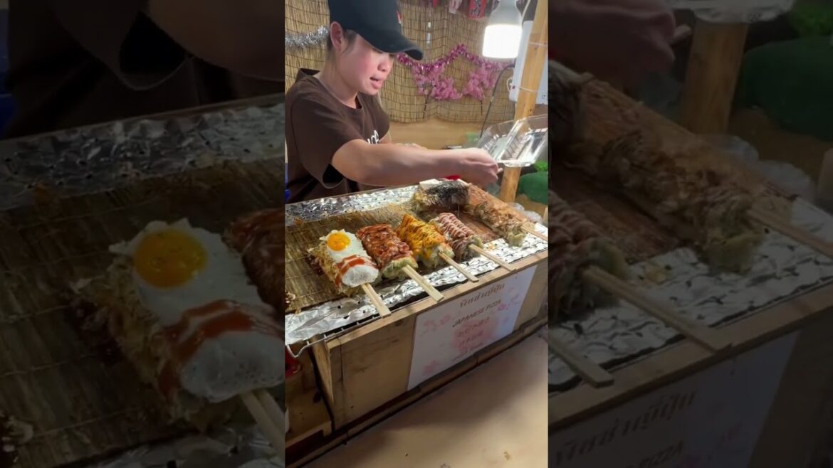 BIZARRE FOODS | Bangkok Street Food | PIZZA on a STICK?? #shorts BIZARRE FOODS | Bangkok Street Food | PIZZA on a STICK?? #shorts