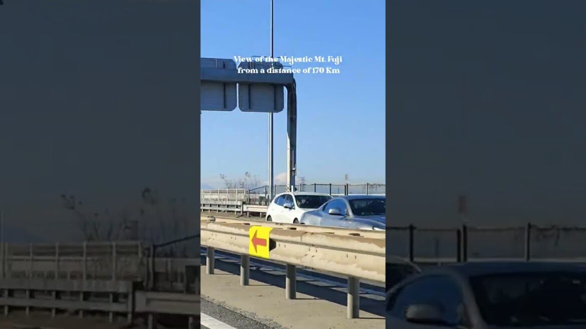 Mount Fuji, Japan🗻 View from outskirts of Tokyo #mountfuji #fujisan  #tokyo #snowcapped #expressway