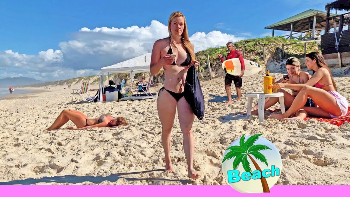 BEACH WALK BRAZIL 4k video FLORIANOPOLIS SC Brasil TRAVEL