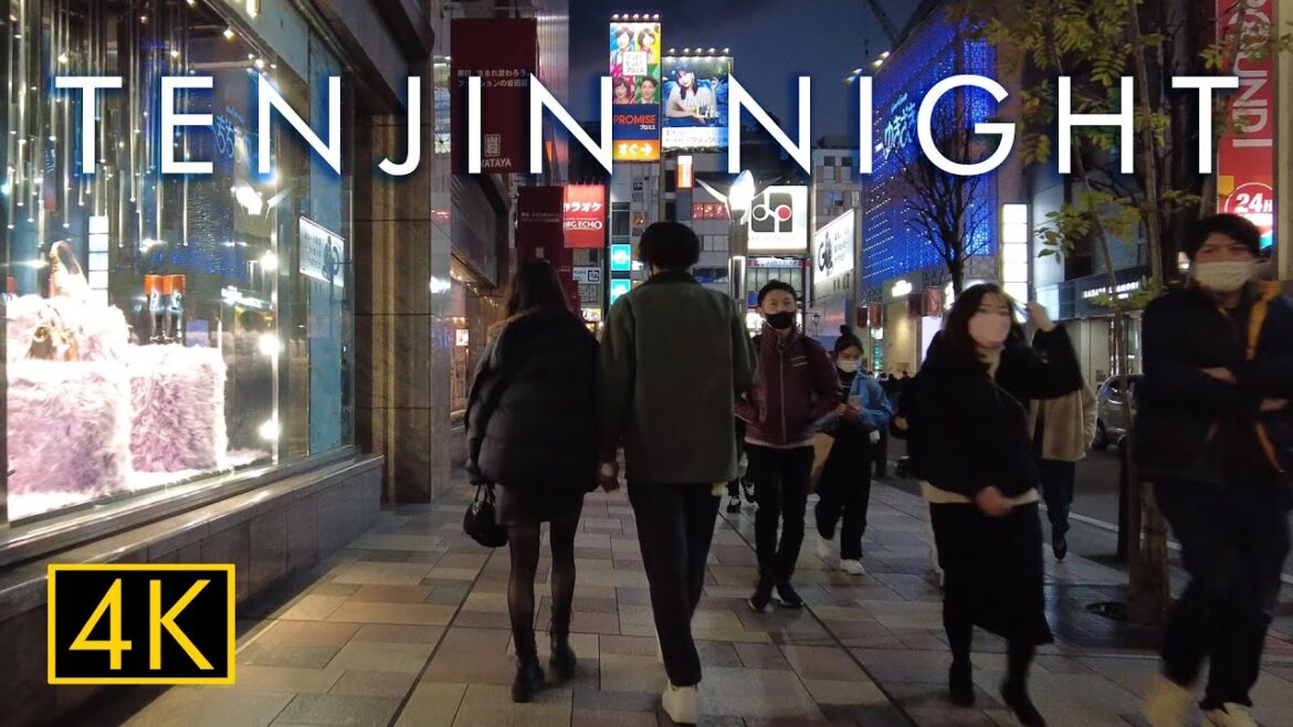 Fukuoka Walk 4K | Tenjin nightlife district. Japan Tour at Night Fukuoka Walk 4K | Tenjin nightlife district. Japan Tour at Night