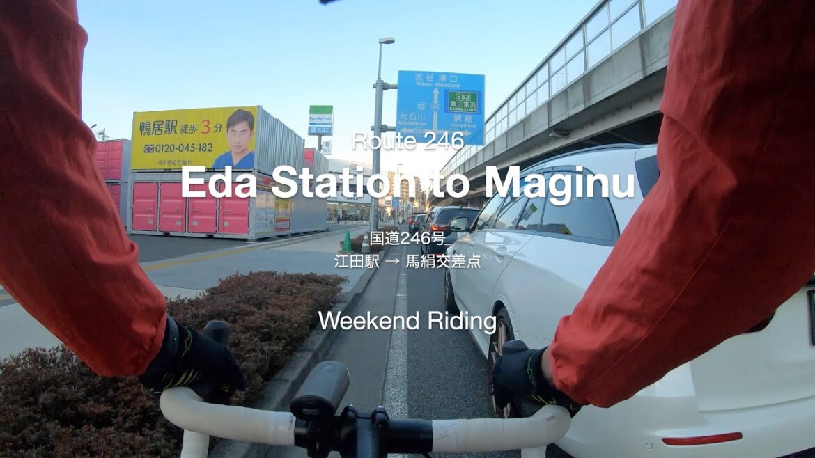 4K Japan Cycling - Eda station to Maginu, Route 246 - Weekend Riding, Vlog