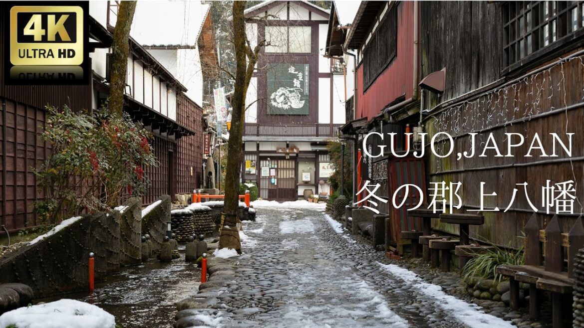 Walking in beautiful Gujo Hachiman in winter 2023, Japan