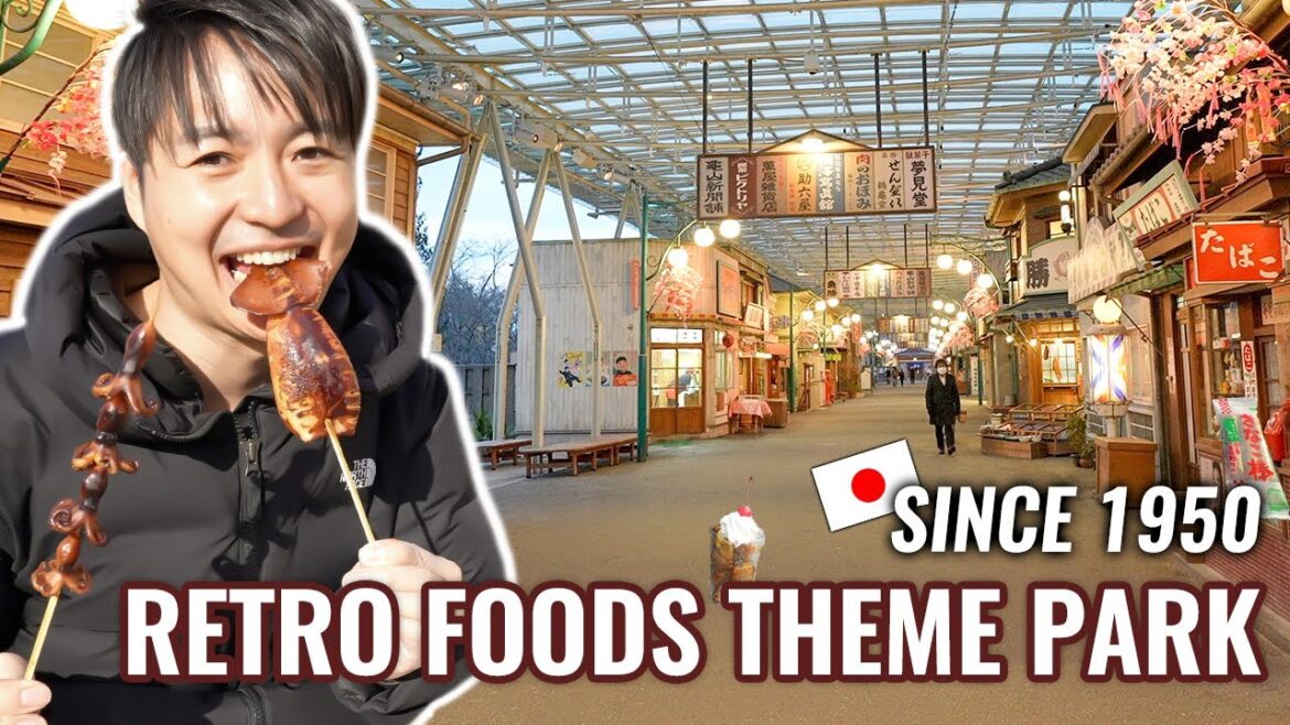 Retro Street Foods and "Godzilla" in Empty Japan Retro Theme Park Ep. 385