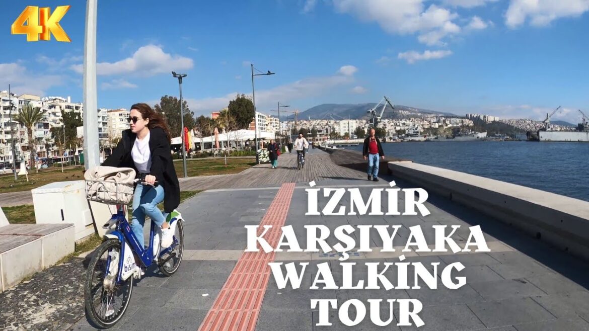 Izmir Turkey 2023 Karsiyaka Beach 29 January Walking Tour | 4K ULTRA HD 60 Fps
