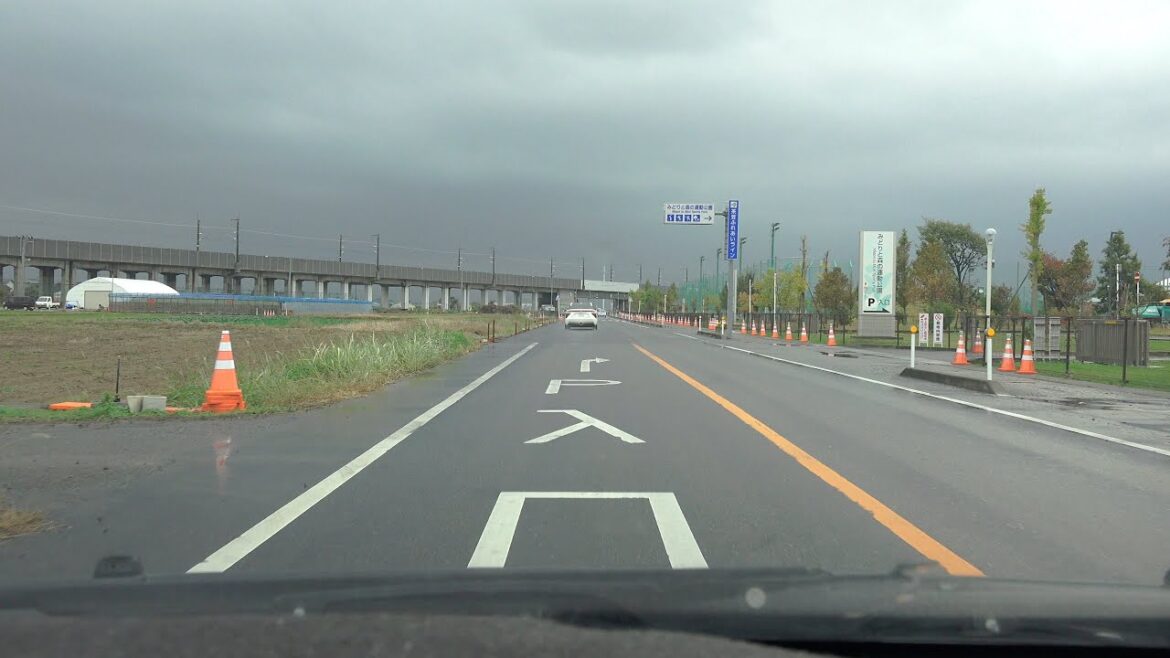 4K　上越新幹線沿いの側道と農道　等速　南行き　新潟県新潟市・亀貝IC→県道44号→みどりと森の運動公園→新潟県三条市・燕三条駅付近