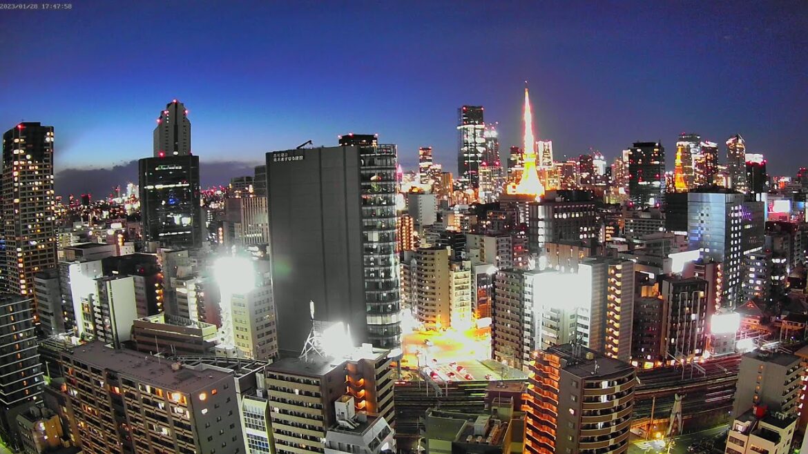 【東京タワー&鉄道ライブカメラ】東京 夜景 港区 六本木 Tokyo Tower & Railway Livecam | Live Camera | Japan |H.View Camera