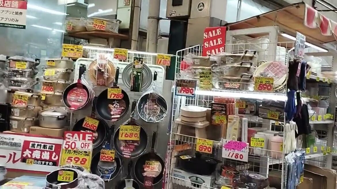 Osaka Japan Walking Tour around Namba area in the city.