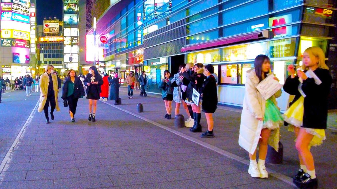 Shinjuku in Tokyo 🐶🍻Night Kabukicho Town ♪💖🐶4K ASMR non-stop 1 hour 01 minutes