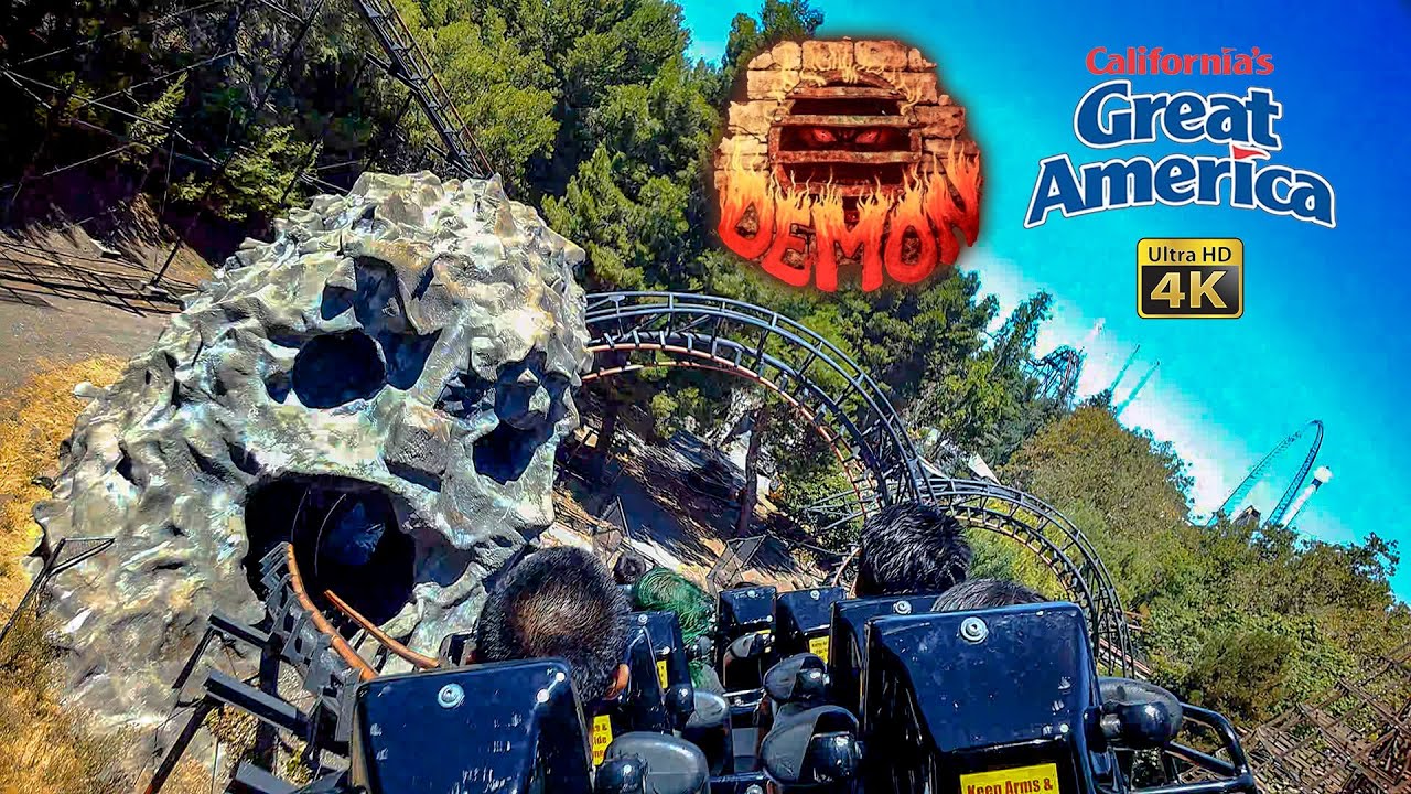 2022 The Demon Roller Coaster On Ride 4K POV California's Great America ...