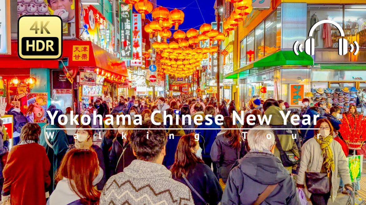 Yokohama Chinese New Year 2023 Walking Tour - Tokyo Japan [4K/HDR/Binaural]