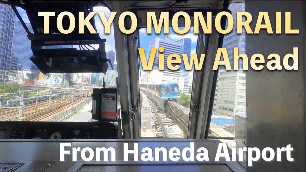 Tokyo Monorail Haneda Express from Haneda Airport – View Ahead – Tokyo Monorail Haneda Express from Haneda Airport - View Ahead –