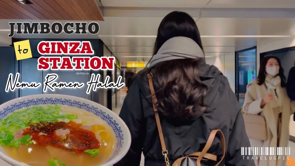 [Japan Night Walk] Jimbocho, Tokyo Night Walk | HALAL Lanzhou ramen | End up at Ginza station 😍