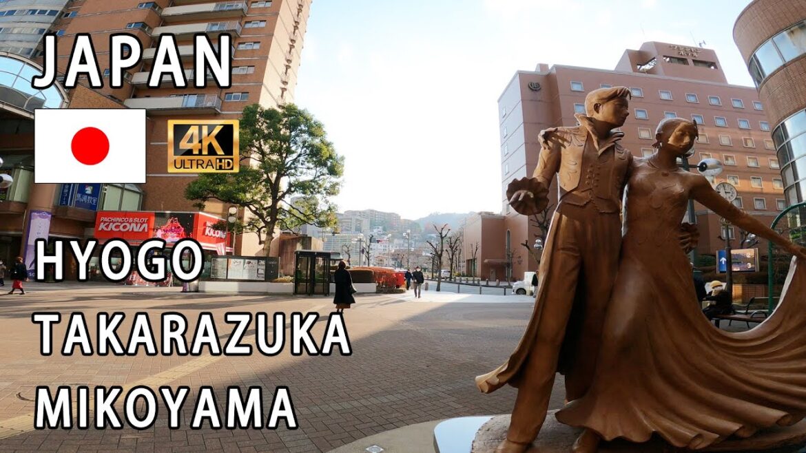 Take a walk in Takarazuka Mukoyama, Hyogo Prefecture, an urban city full of flowers and greenery（4K)