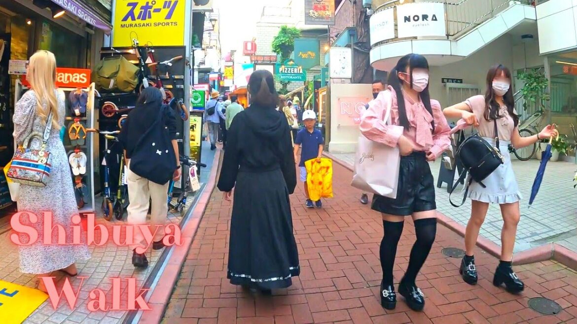 Walk with me. Shibuya Tokyo in Japan walking tour. 【4K ASMR】5.2022