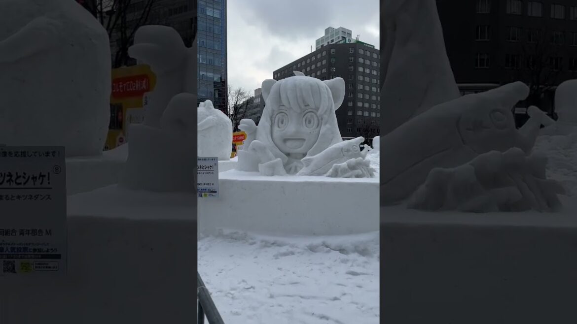 The incredible snow art at Sapporo Snow Festival, 2023, Hokkaido! #snowfestival #shorts