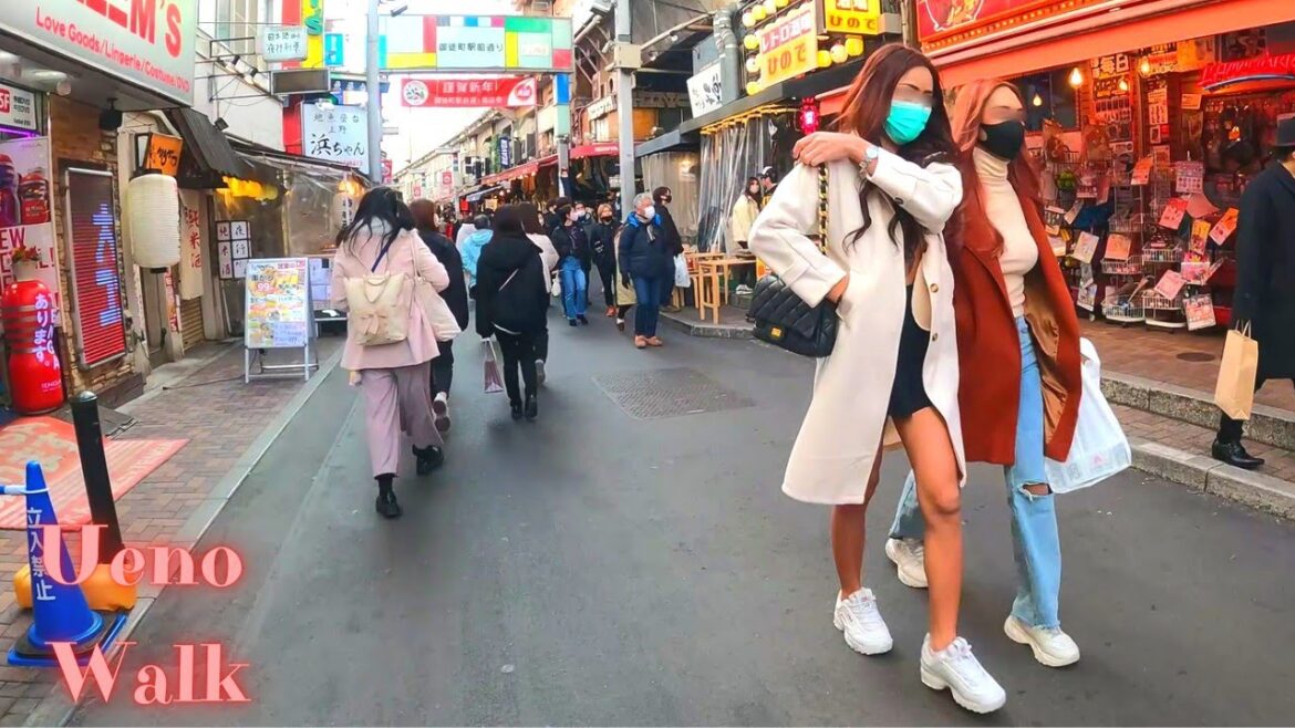 Pub Street.  Ueno Tokyo in Japan walking tour. 【4K】1.2023