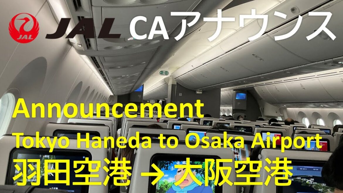 【CAアナウンス】JAL101便、羽田空港→大阪伊丹空港（2022年8月28日）