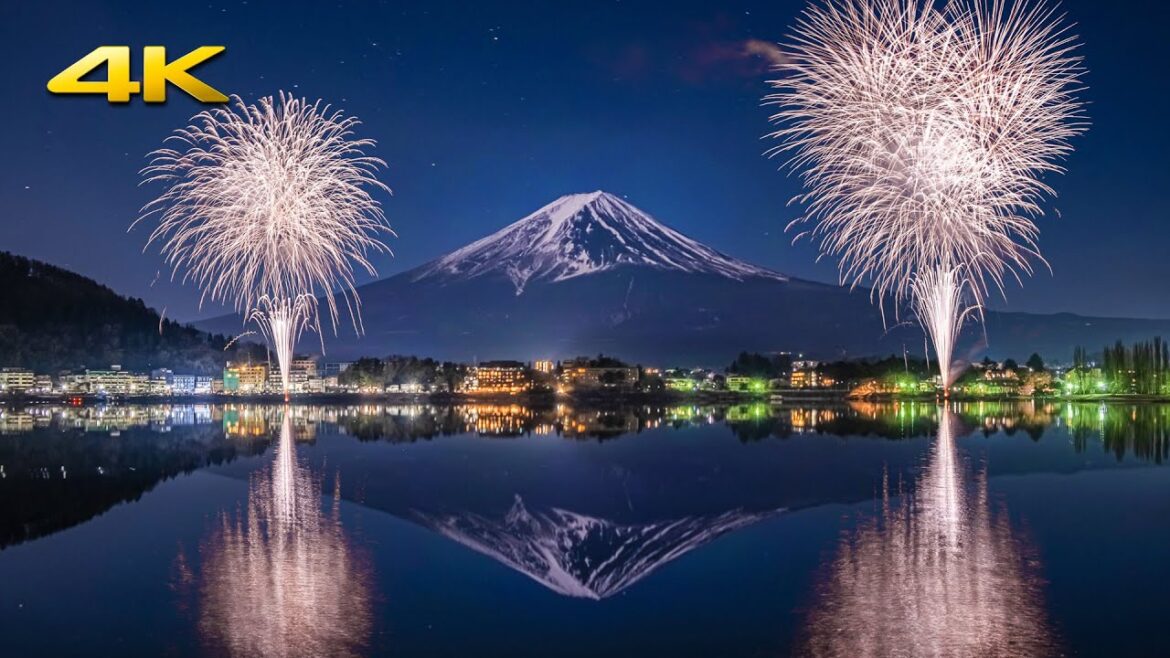 河口湖冬花火 2023 【年に一度のチャンス】満月に照らされた富士を背景に打ち上がる冬花火 (shot on Panasonic S5 + BRAW)
