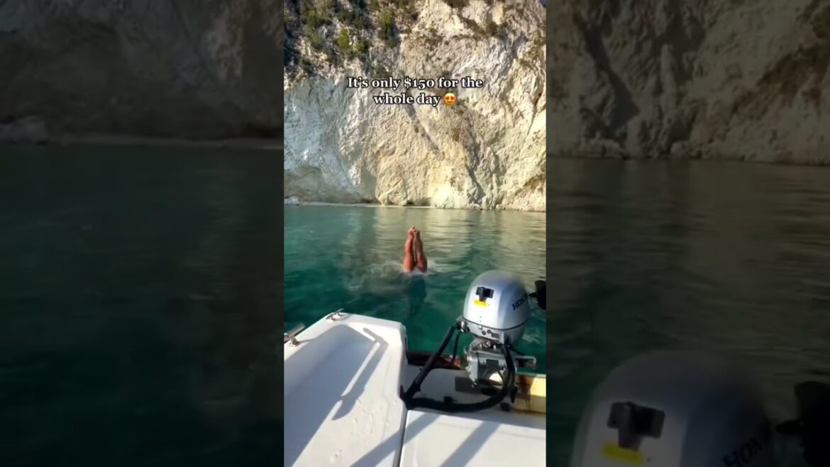 You don’t even need a boating license 😂 #zakynthos #greece #greekislands #greecetravel