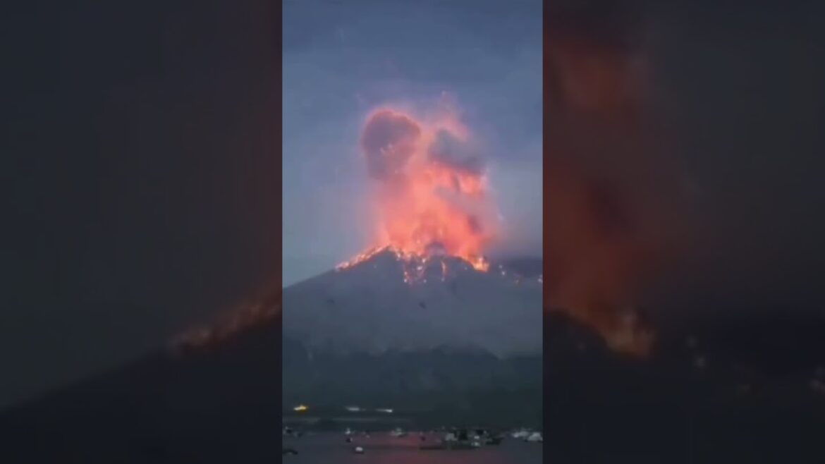 Sakurajima, Eruption 2023!!! 😳😳😳 #shorts #japan #youtubepartner #travel #volcano #news