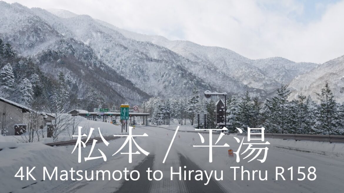 4K Snow Drive Matsumoto IC to Hirayu Hot Spring Thru R158 / 国道158号松本→平湯