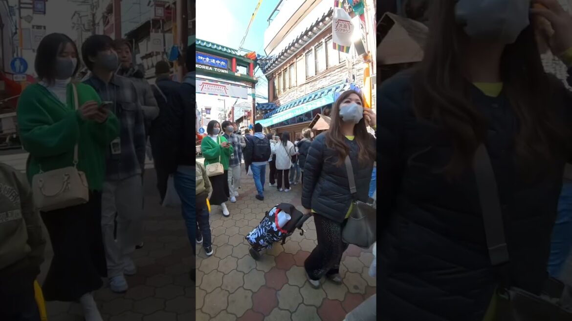 [4k] Osaka Korean Town Japanese Street View Girls' Style part1