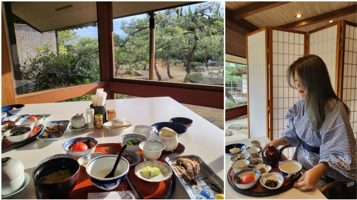 후쿠오카여행 료칸에서 유카타 입고 조식