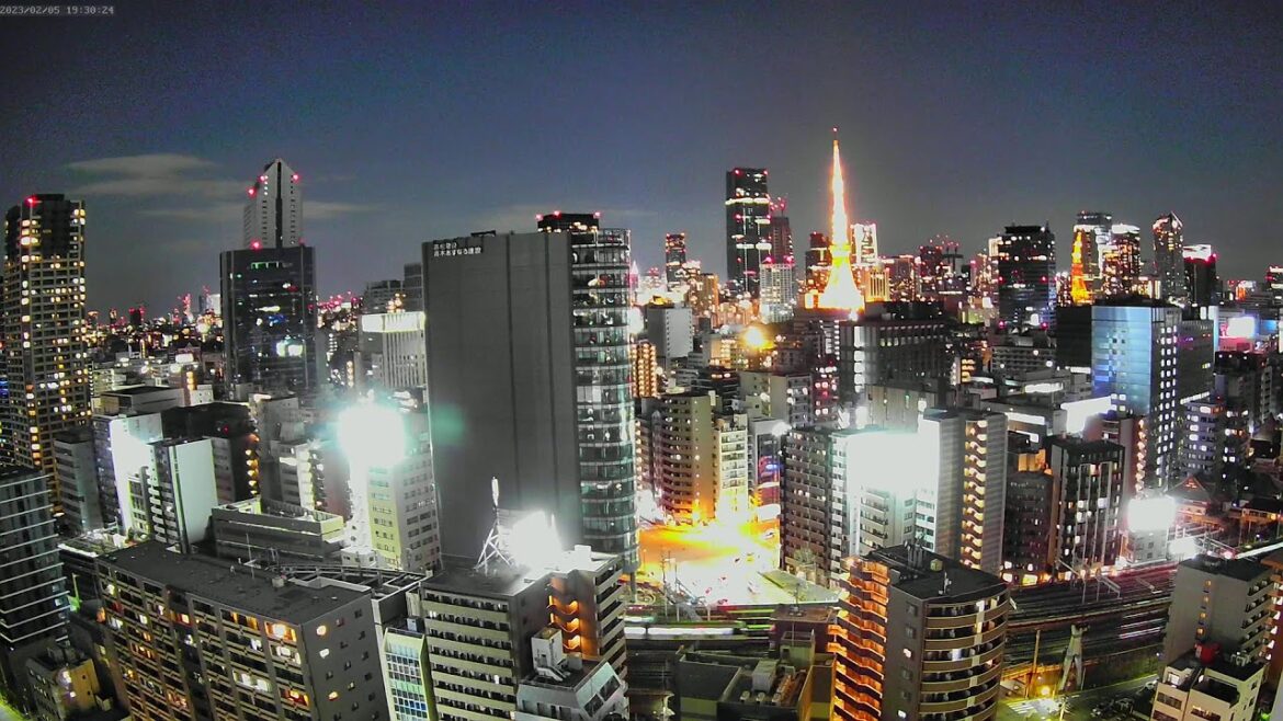 【東京タワー&鉄道ライブカメラ】東京 夜景 港区 六本木 Tokyo Tower & Railway Livecam | Live Camera | Japan |H.View Camera