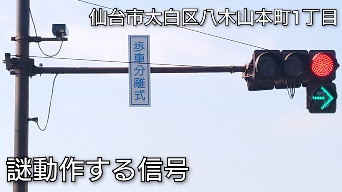 【仙台市太白区八木山本町1丁目】謎動作する信号
