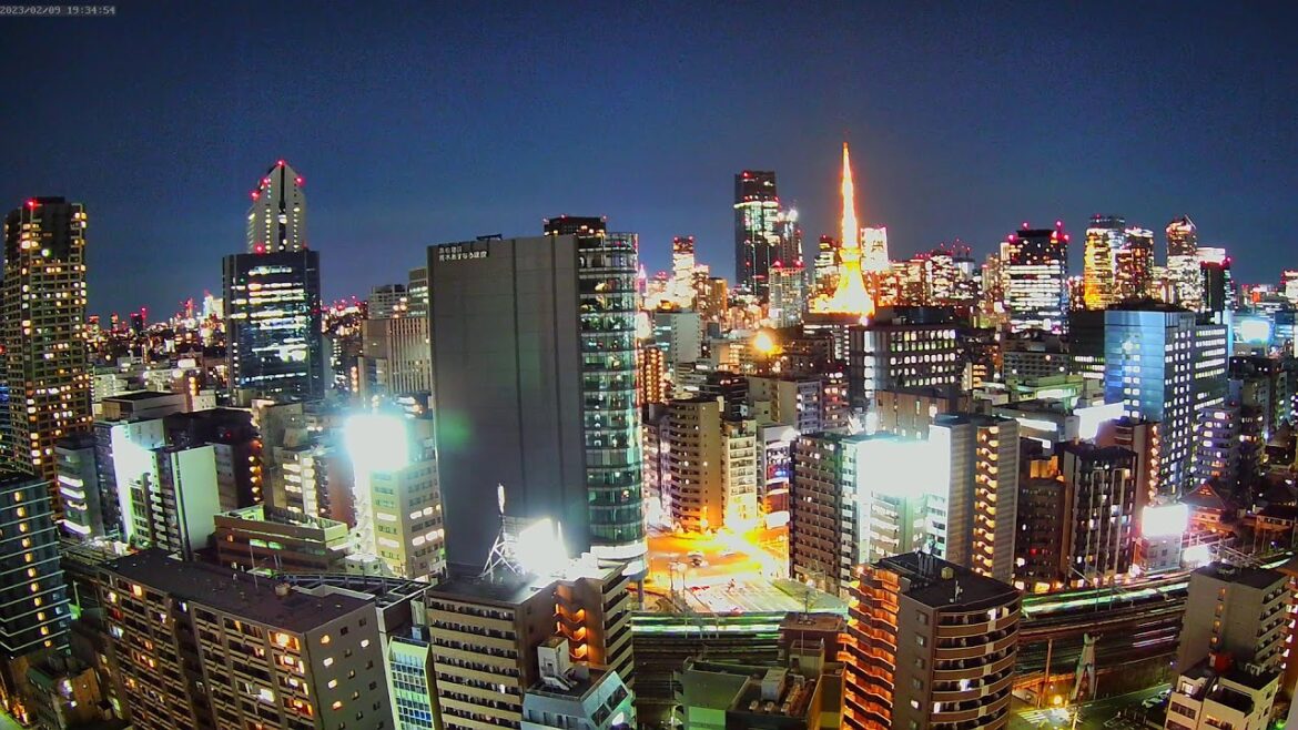 【東京タワー&鉄道ライブカメラ】東京 夜景 港区 六本木 Tokyo Tower & Railway Livecam | Live Camera | Japan |H.View Camera