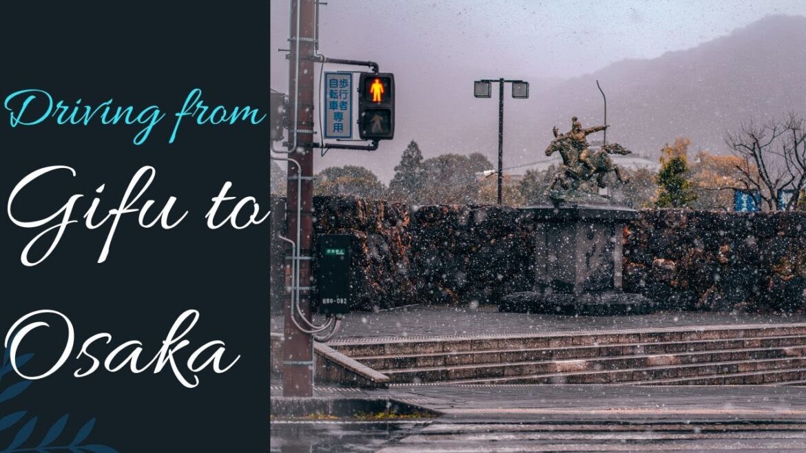 [4K] Driving from Gifu to Osaka in snowy road