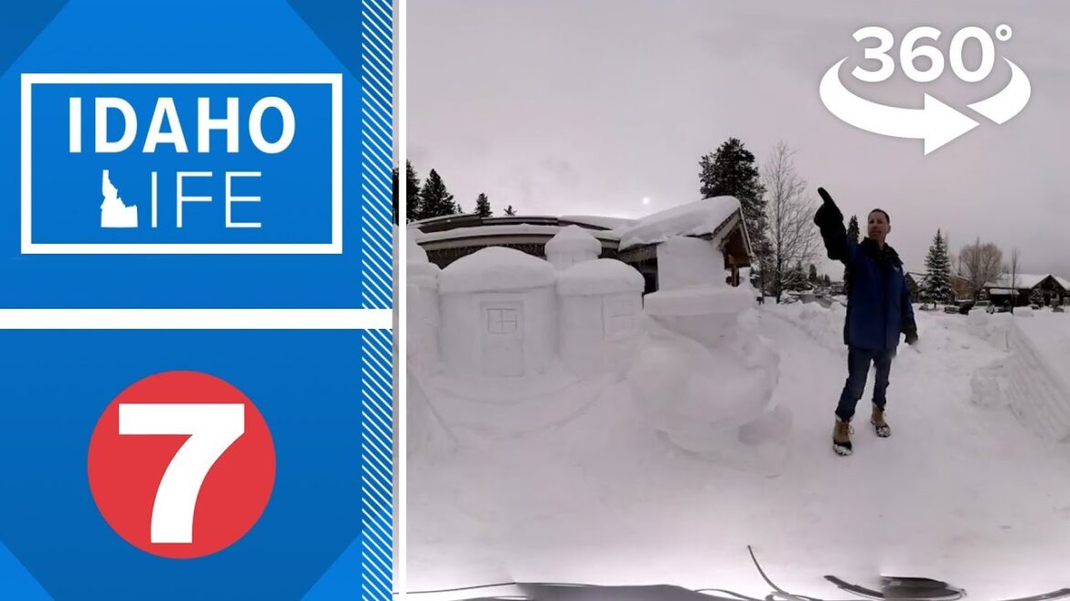 360 tour inside the snow sculptures of the McCall Winter Carnival