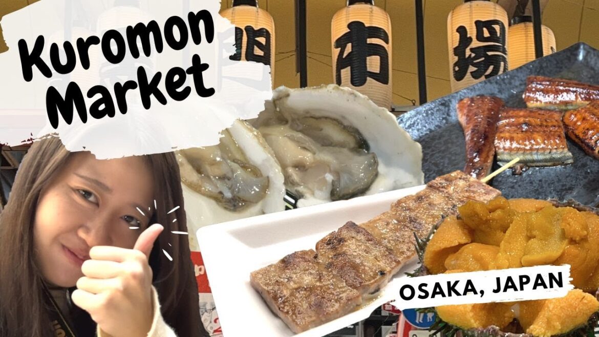 Japan Seafood?! Live Pufferfish? Kobe Beef? Exploring Japan's Black Gate Market "Kuromon Market"! ⛩️