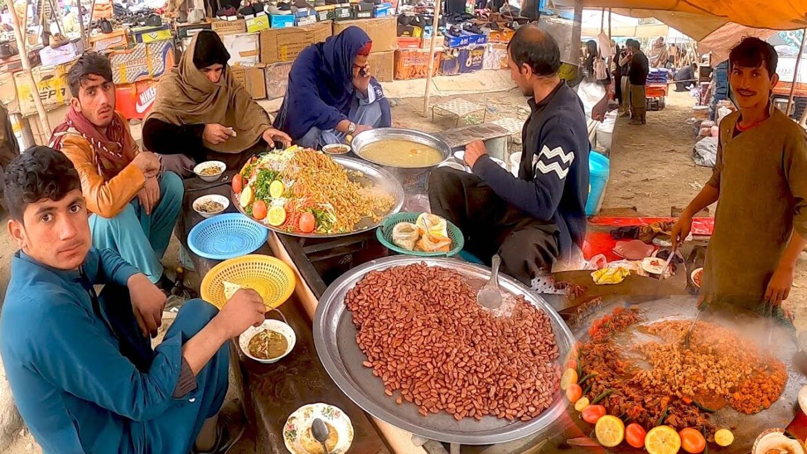 Street food in Khewa bazaar Jalalabad Afghanistan | Fish fry | Channa and lobya | liver fry